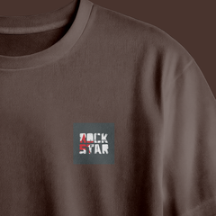 Rock Star Chest Printed Oversized Tee