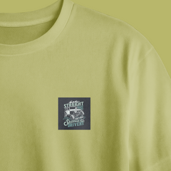 Straight Roads Don't Make Skilled Drivers Chest Printed Oversized Tee