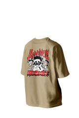 Happiness is not about Money Printed Oversized Tee