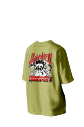 Happiness is not about Money Printed Oversized Tee