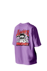 Happiness is not about Money Printed Oversized Tee