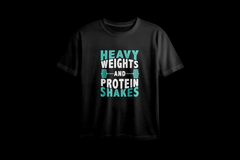 Heavy Weights And Protein Shakes Printed Oversized Tee