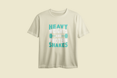 Heavy Weights And Protein Shakes Printed Oversized Tee