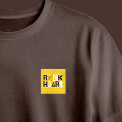 Rock In Heart Chest Printed Oversized Tee