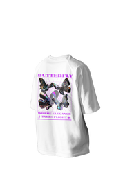 Where Elegance Takes Flight Printed Oversized Tee