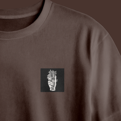 Hand On Mic Chest Printed Oversized Tee