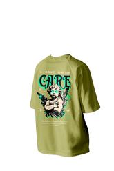 I Don't Care Printed Oversized Tee