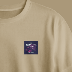 Fire Retro Style Chest Printed Oversized Tee