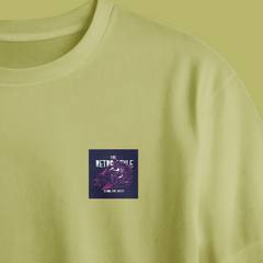 Fire Retro Style Chest Printed Oversized Tee