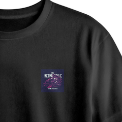 Fire Retro Style Chest Printed Oversized Tee