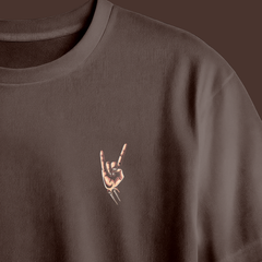 Finger Rock Chest Printed Oversized Tee