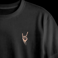 Finger Rock Chest Printed Oversized Tee