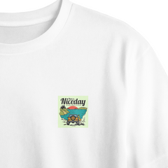 Have a Nice Day Chest Printed Oversized Tee