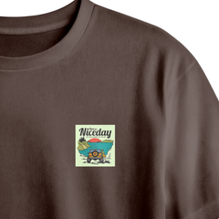 Have a Nice Day Chest Printed Oversized Tee