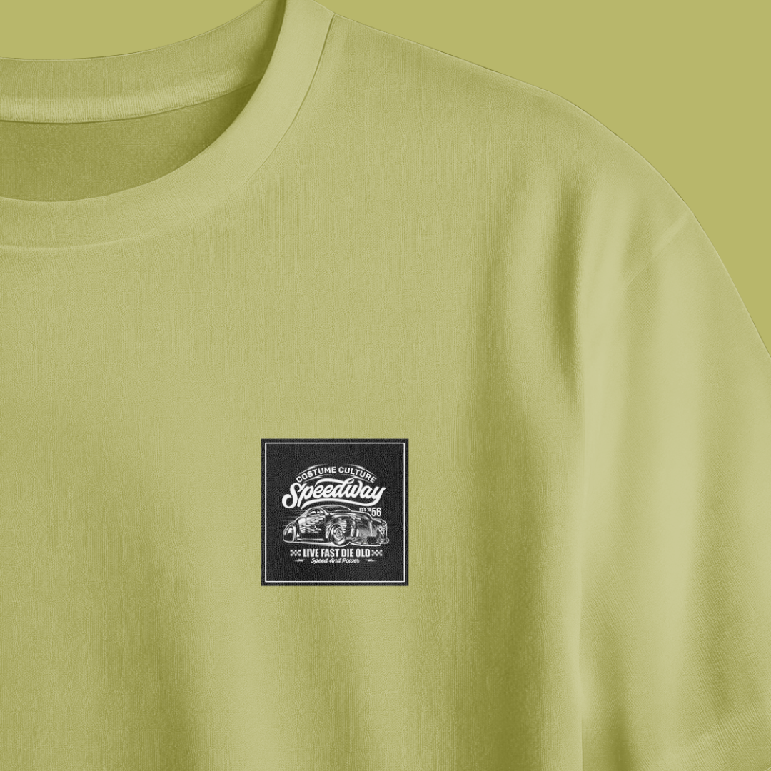 Speedway Chest Printed Oversized Tee