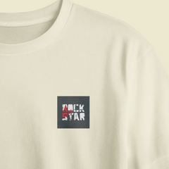 Rock Star Chest Printed Oversized Tee