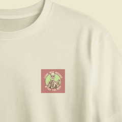 Leave Your Message After the Beep Chest Printed Oversized Tee