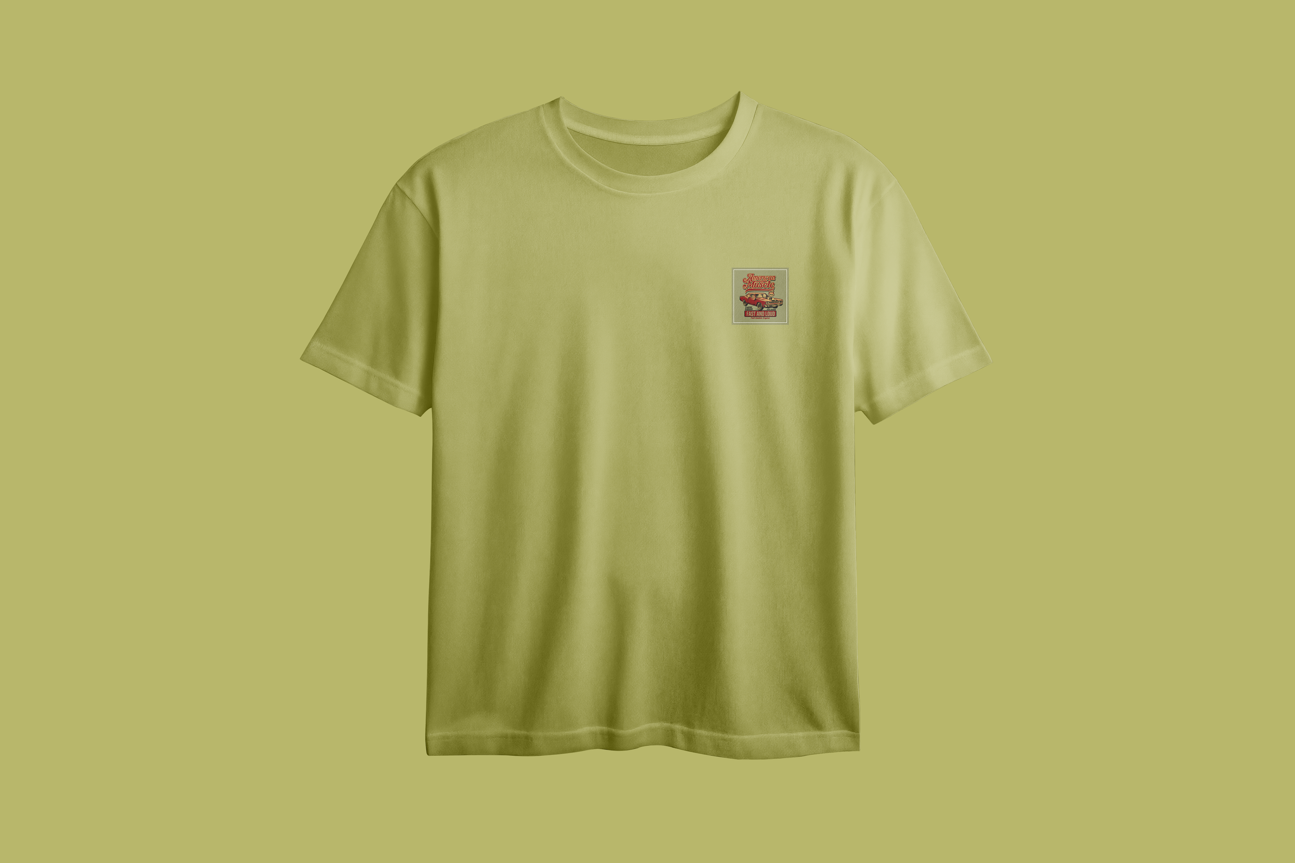 American Muscle Chest Printed Oversized Tee