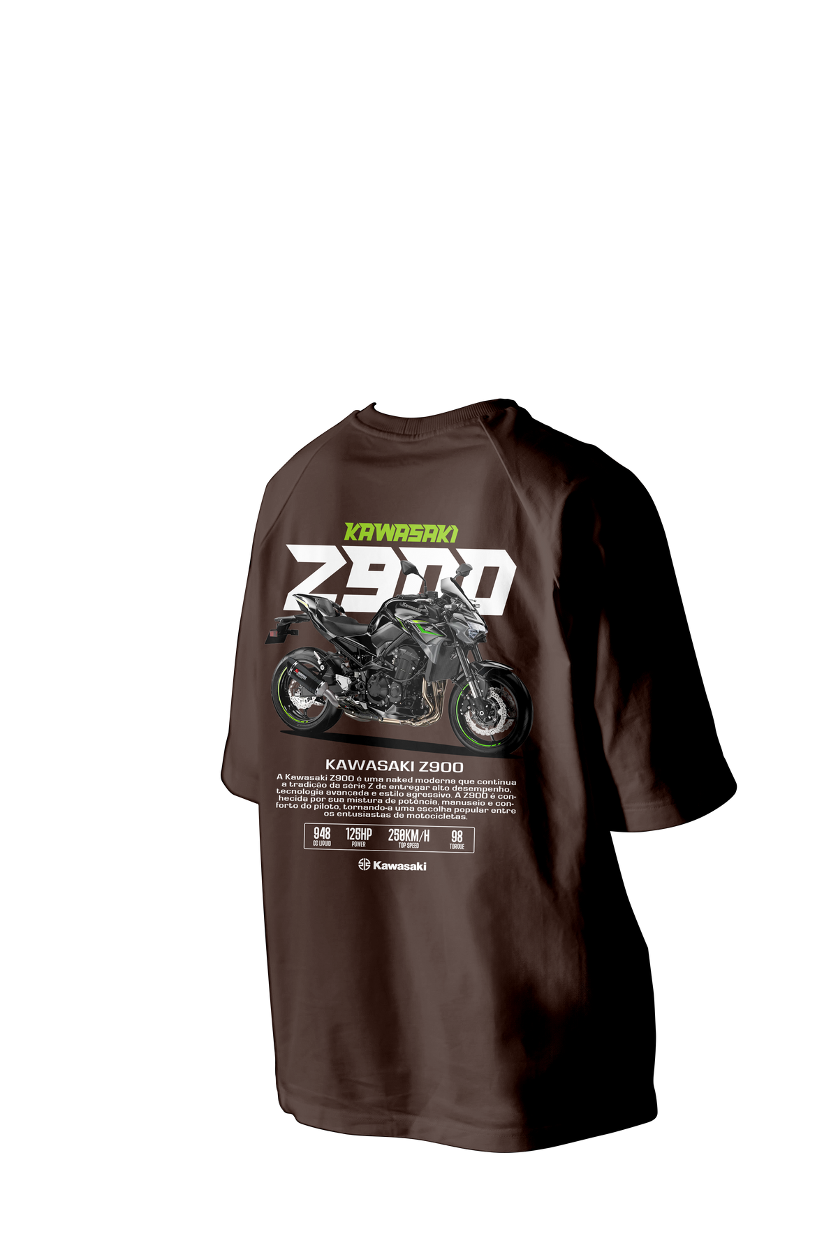 KAWASAKI Z900 Metallic Spark Black Printed Oversized Tee