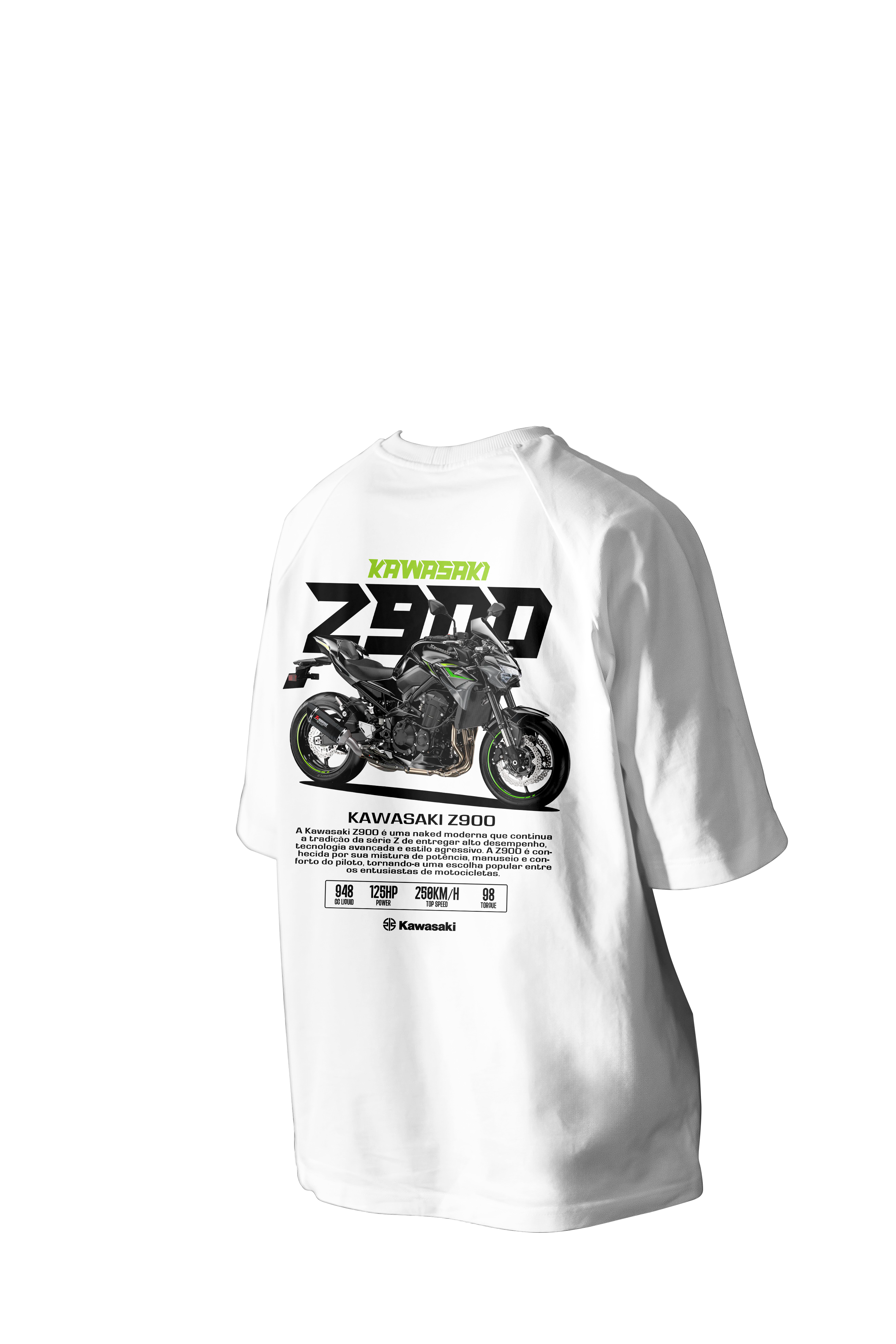 KAWASAKI Z900 Metallic Spark Black Printed Oversized Tee