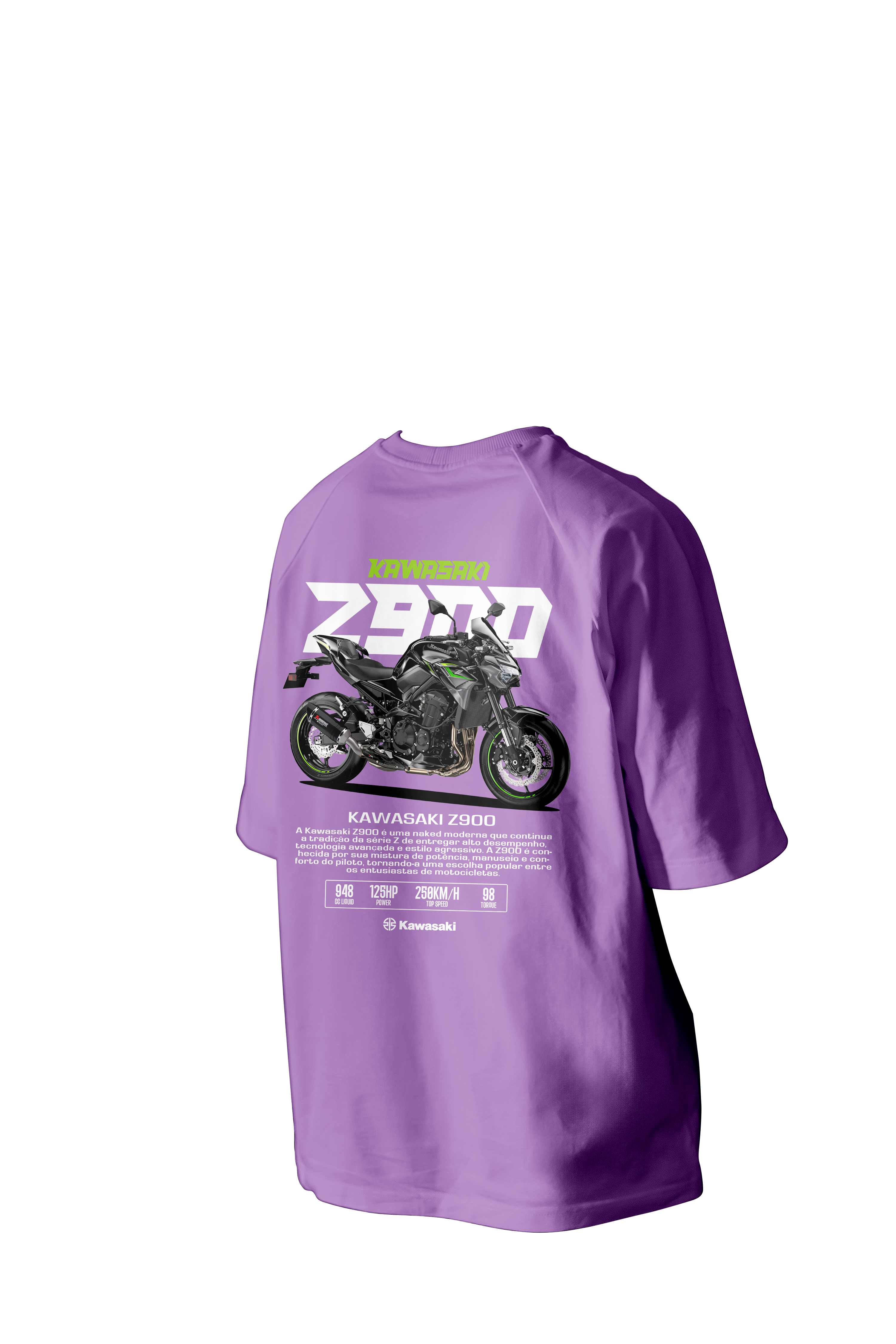 KAWASAKI Z900 Metallic Spark Black Printed Oversized Tee