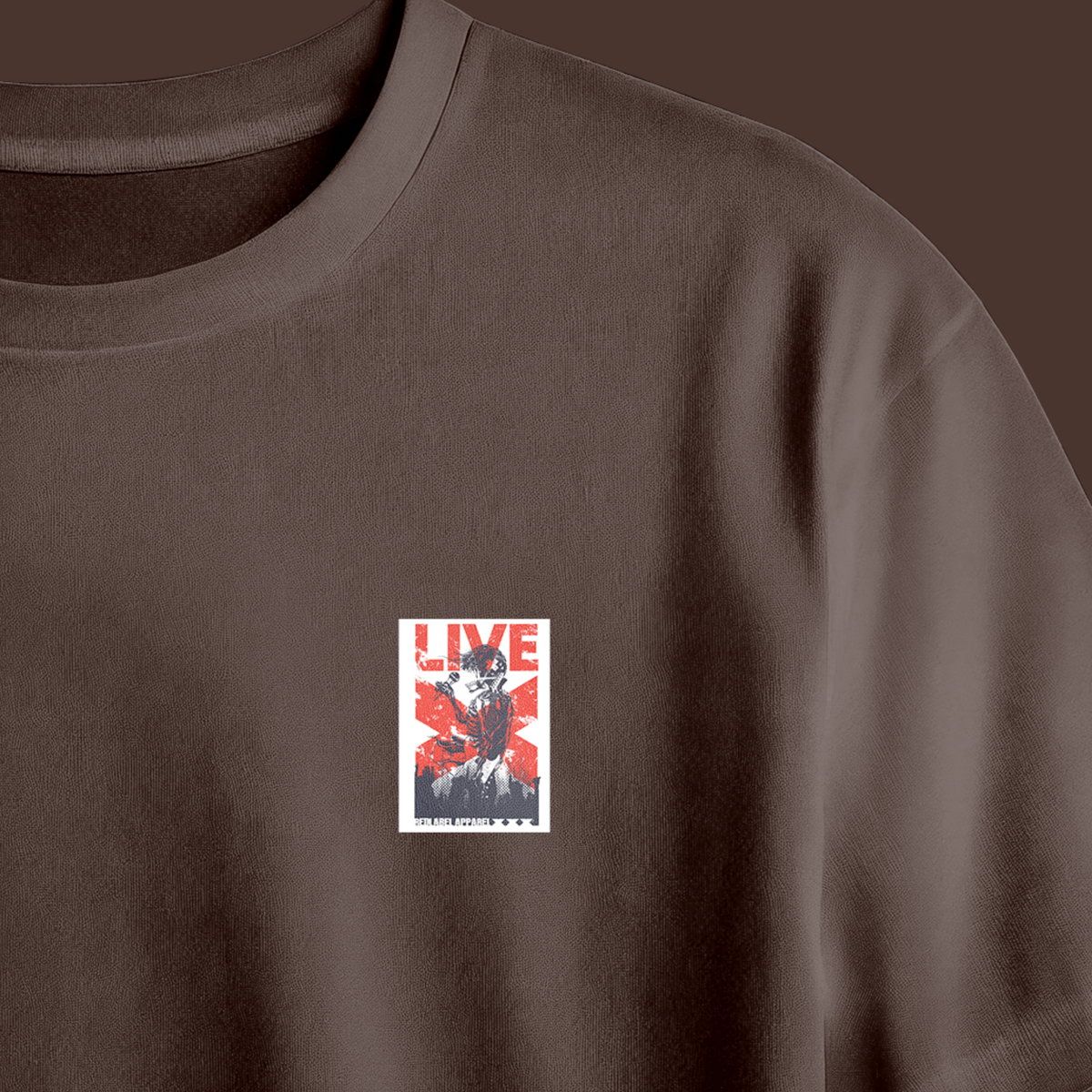 Red Label Apparel Chest Printed Oversized Tee