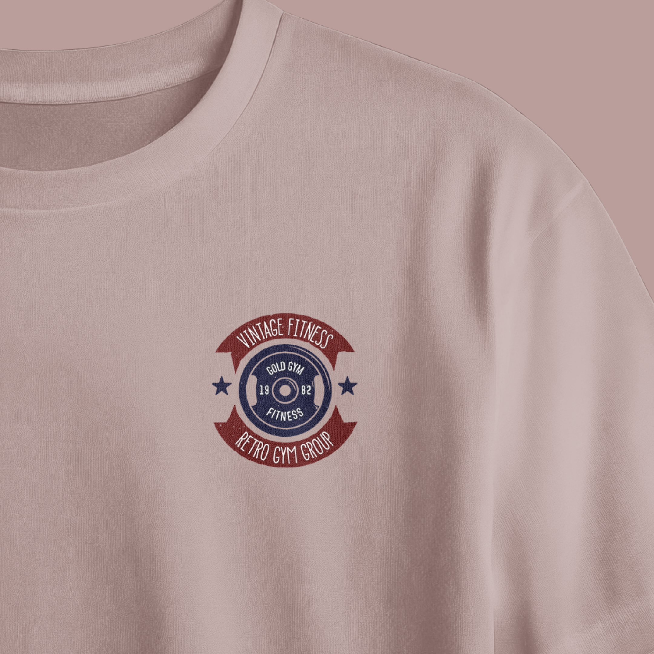 Vintage Fitness Printed Oversized Tee