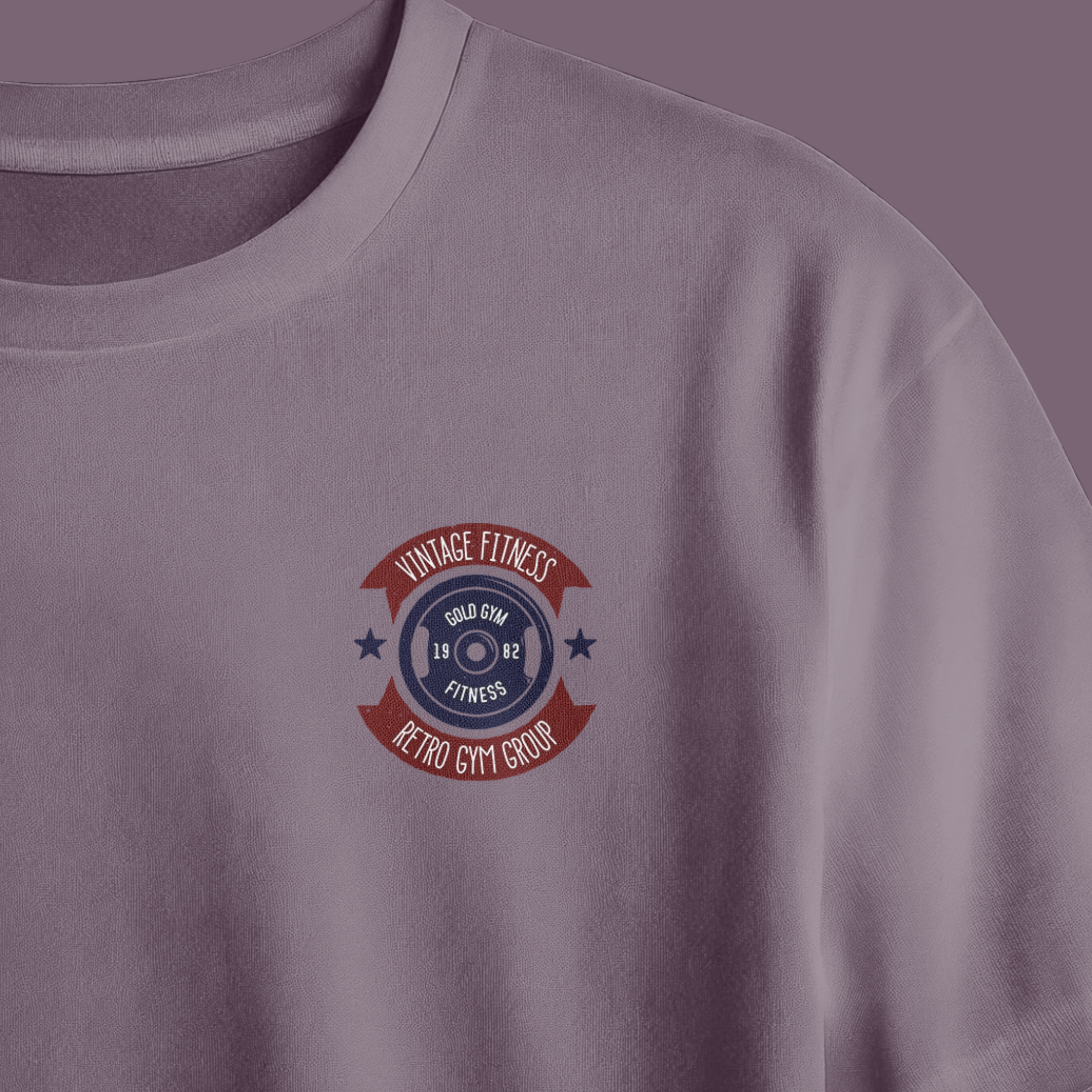 Vintage Fitness Printed Oversized Tee