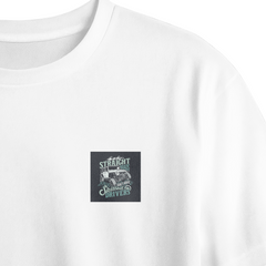 Straight Roads Don't Make Skilled Drivers Chest Printed Oversized Tee