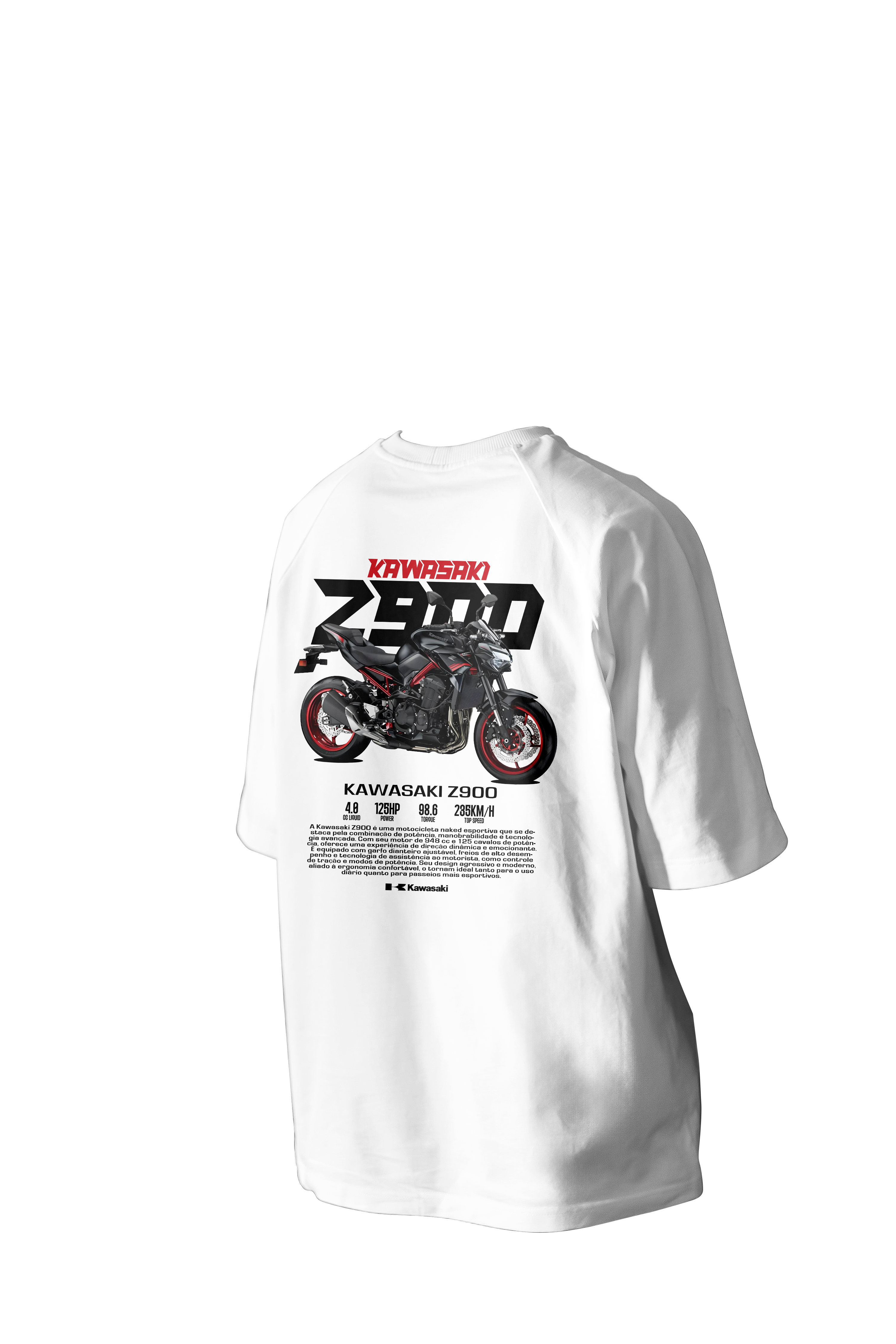KAWASAKI Z900 Red Printed Oversized Tee