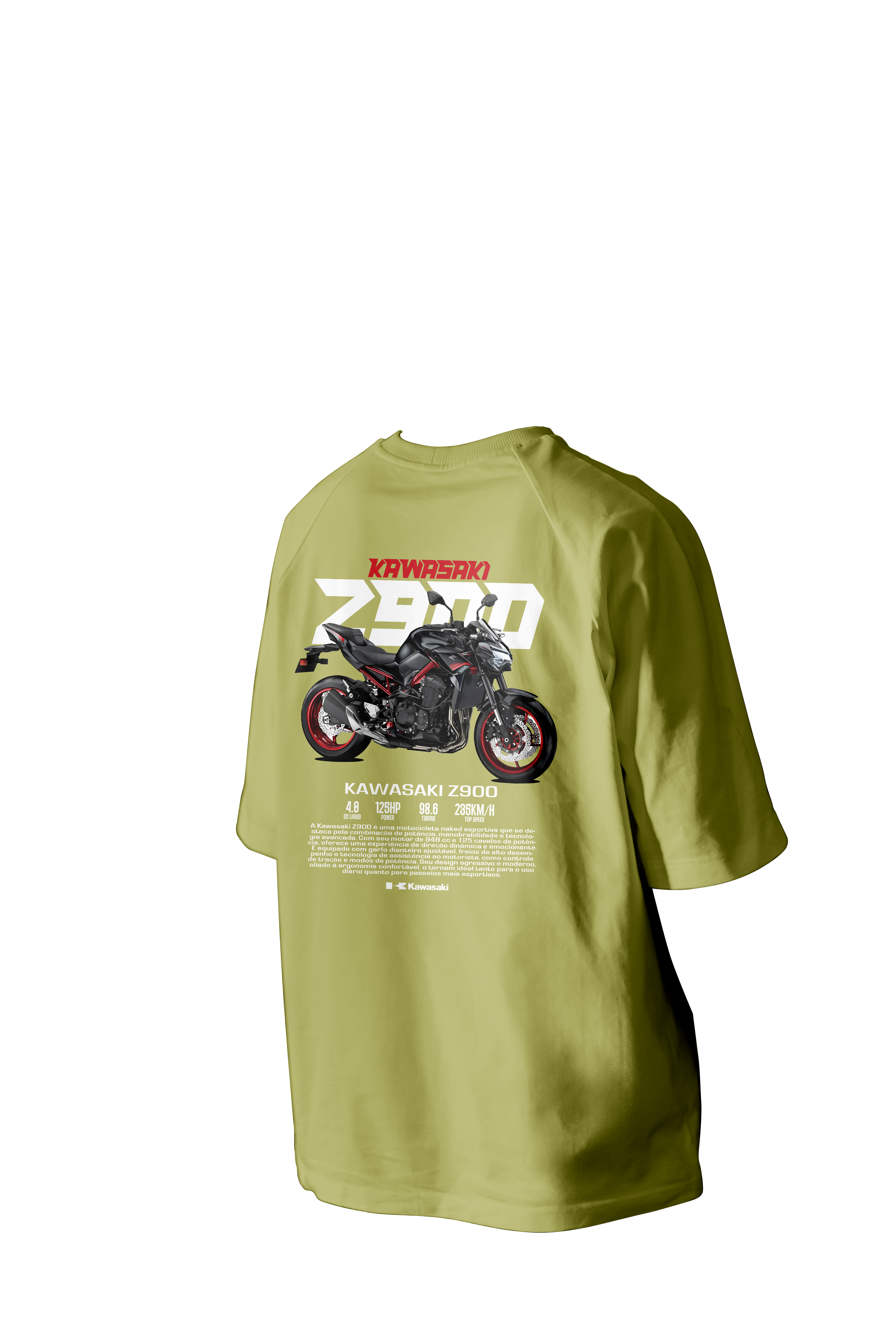 KAWASAKI Z900 Red Printed Oversized Tee