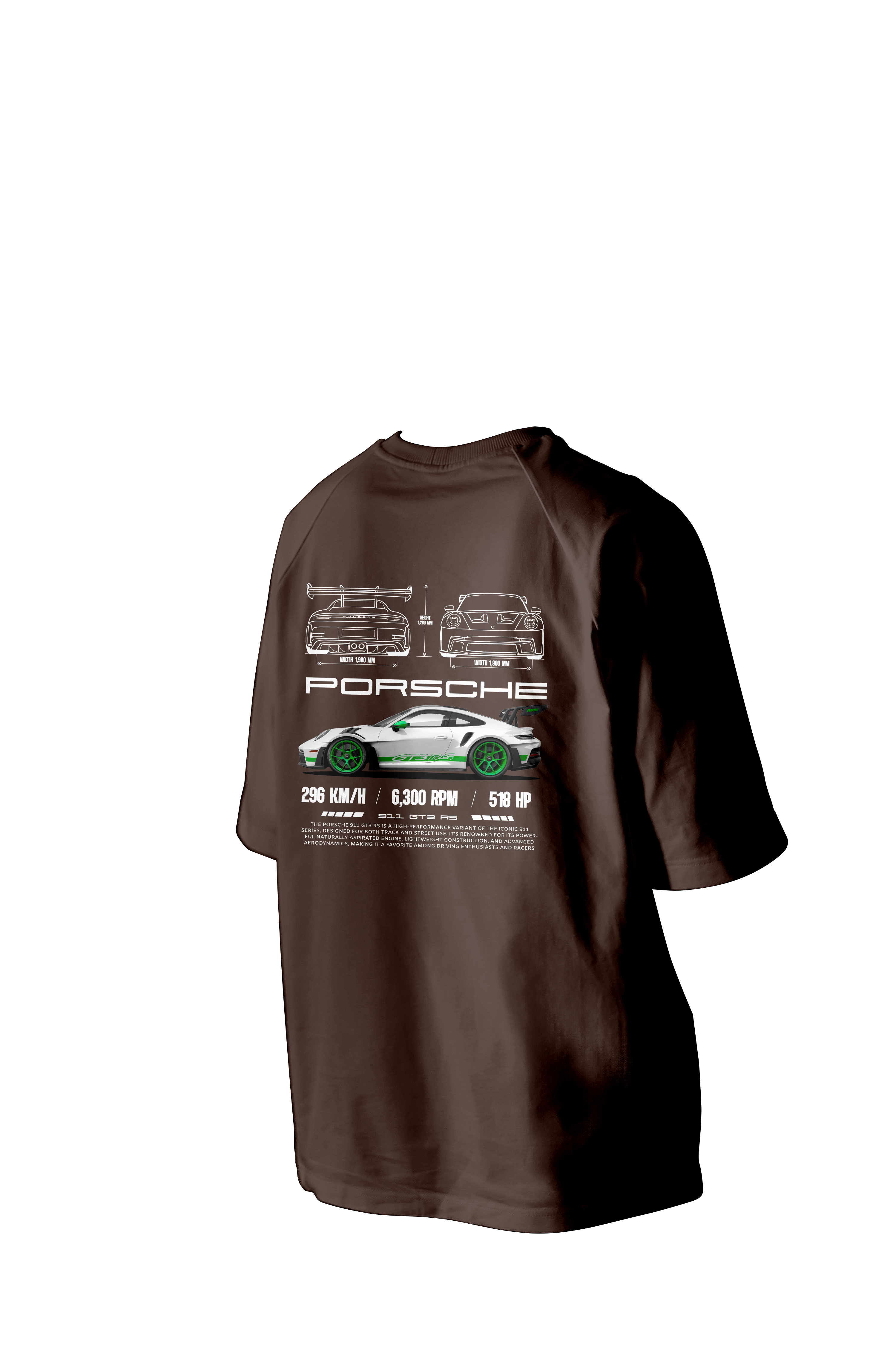 Porsche 911 GT3 RS Printed Oversized Tee