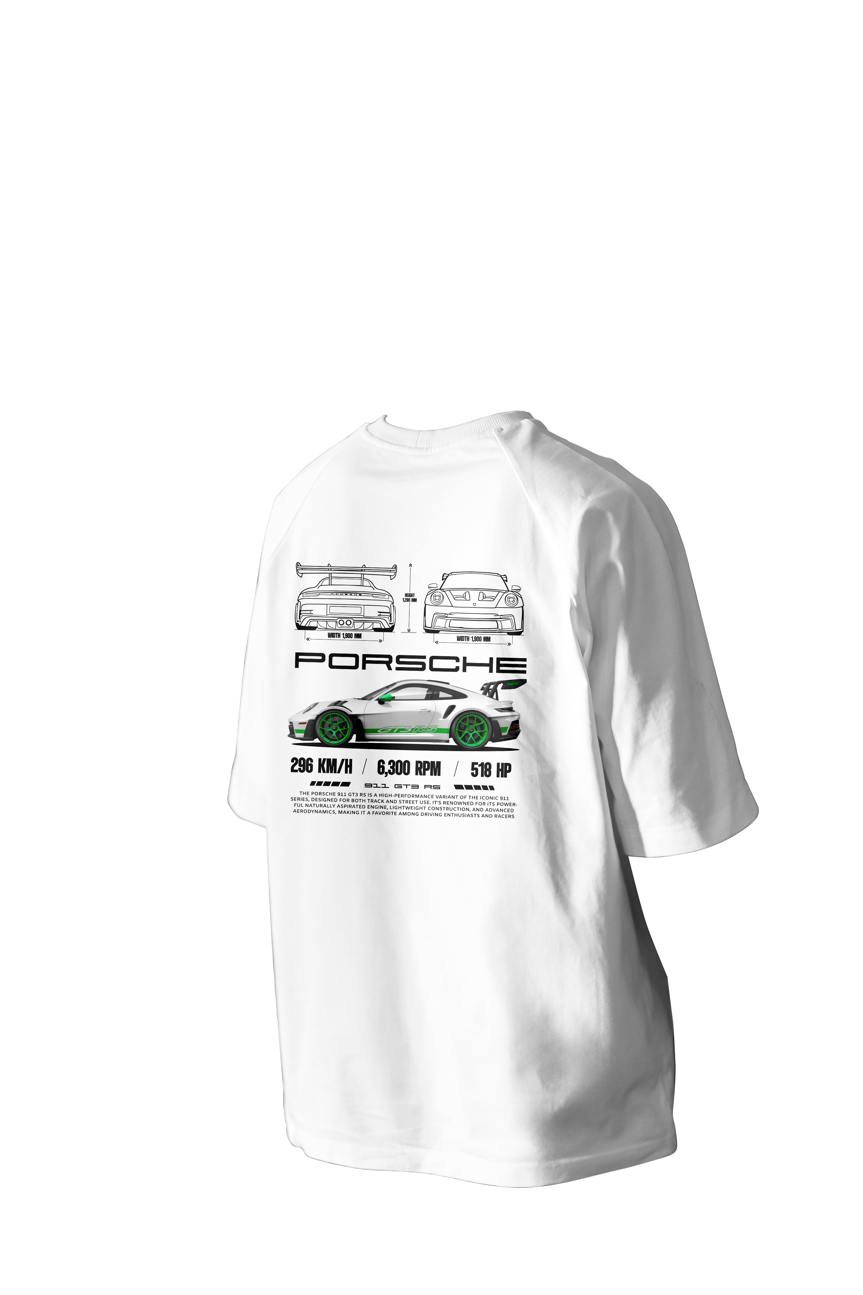Porsche 911 GT3 RS Printed Oversized Tee