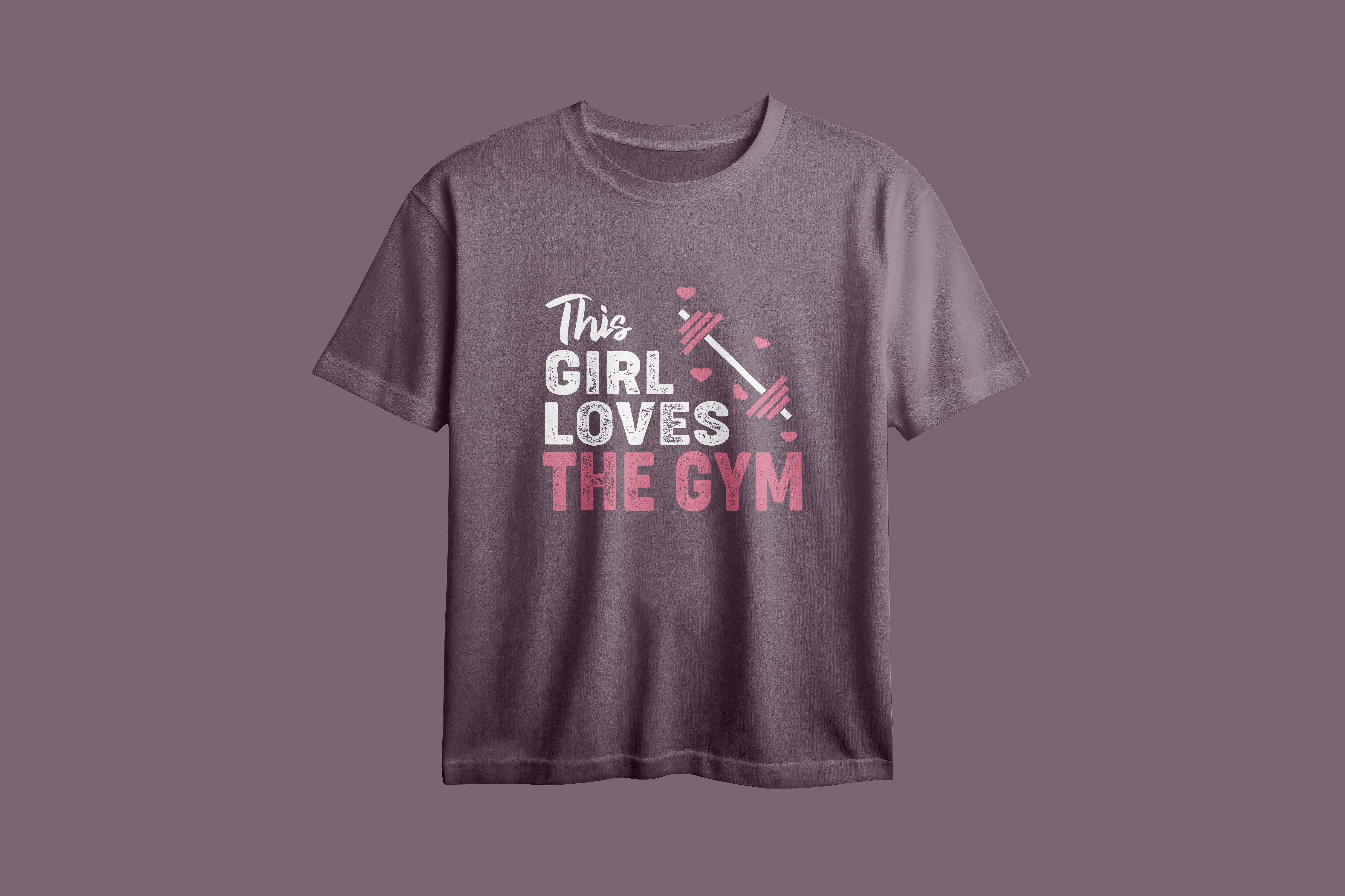 This Girl Loves The Gym Printed Oversized Tee
