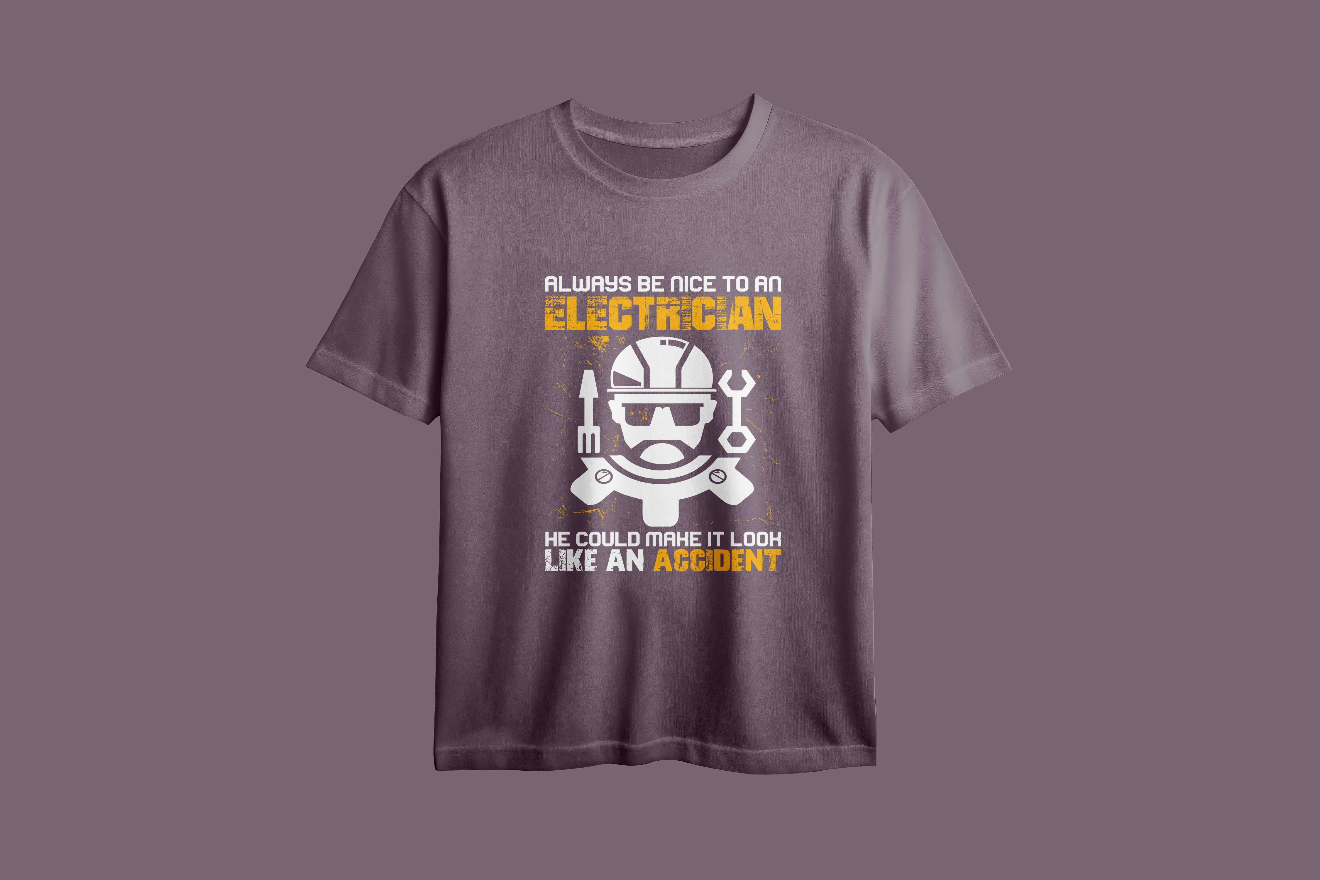 Always Be Nice To An Electrician Oversized Printed T-Shirt
