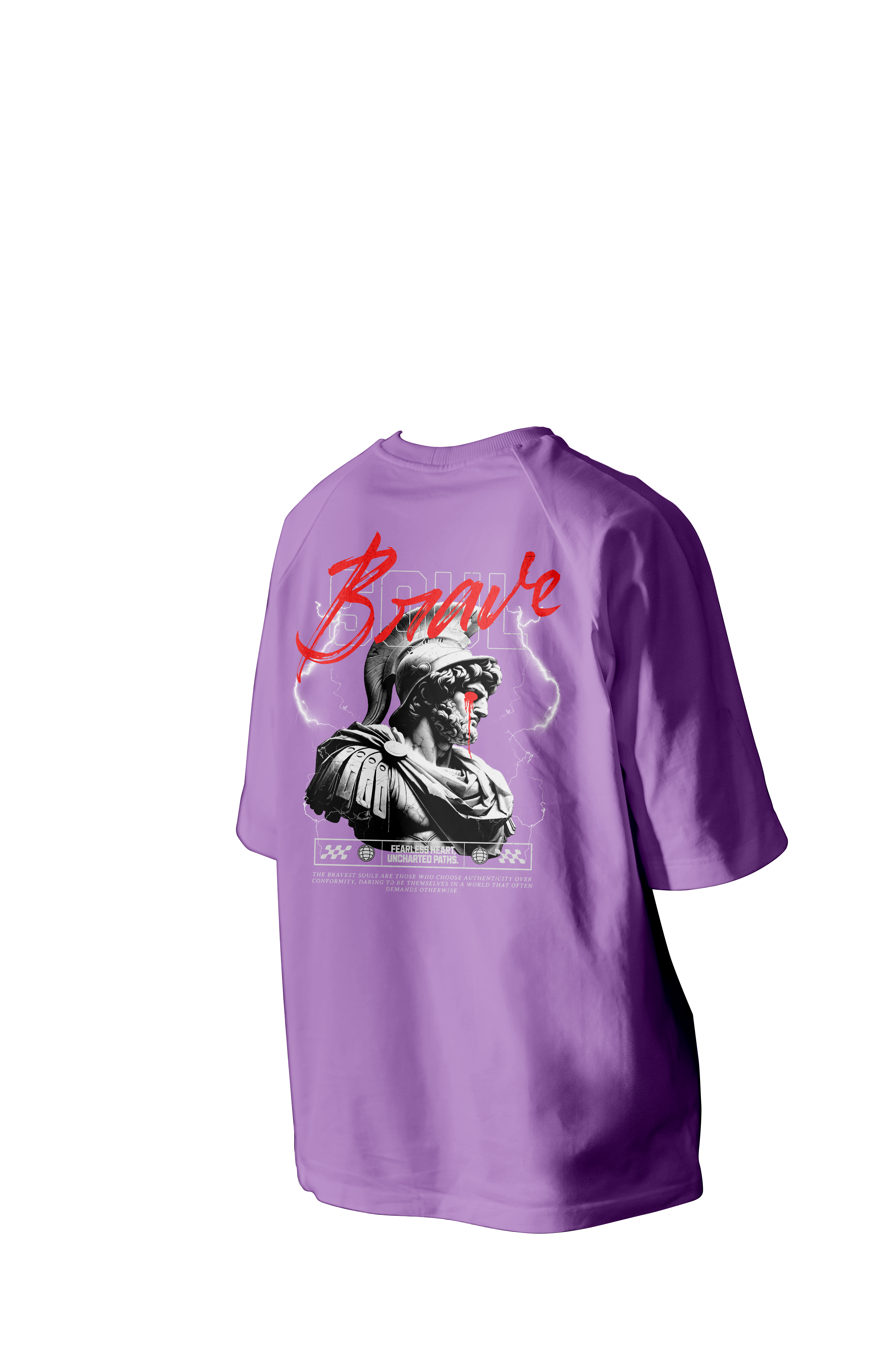 Brave Soul Printed Oversized Tee