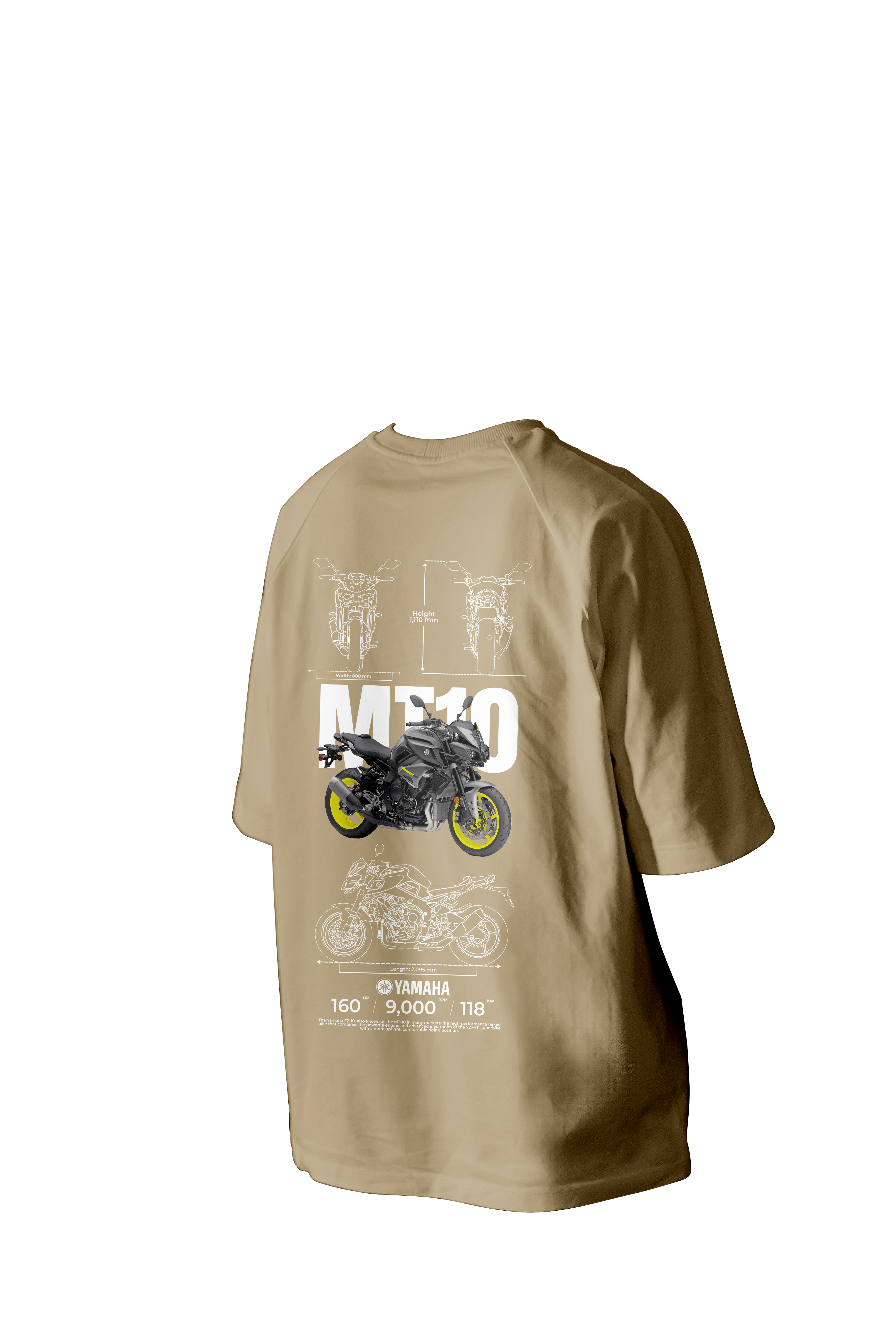 YAMAHA MT 10 Printed Oversized Tee