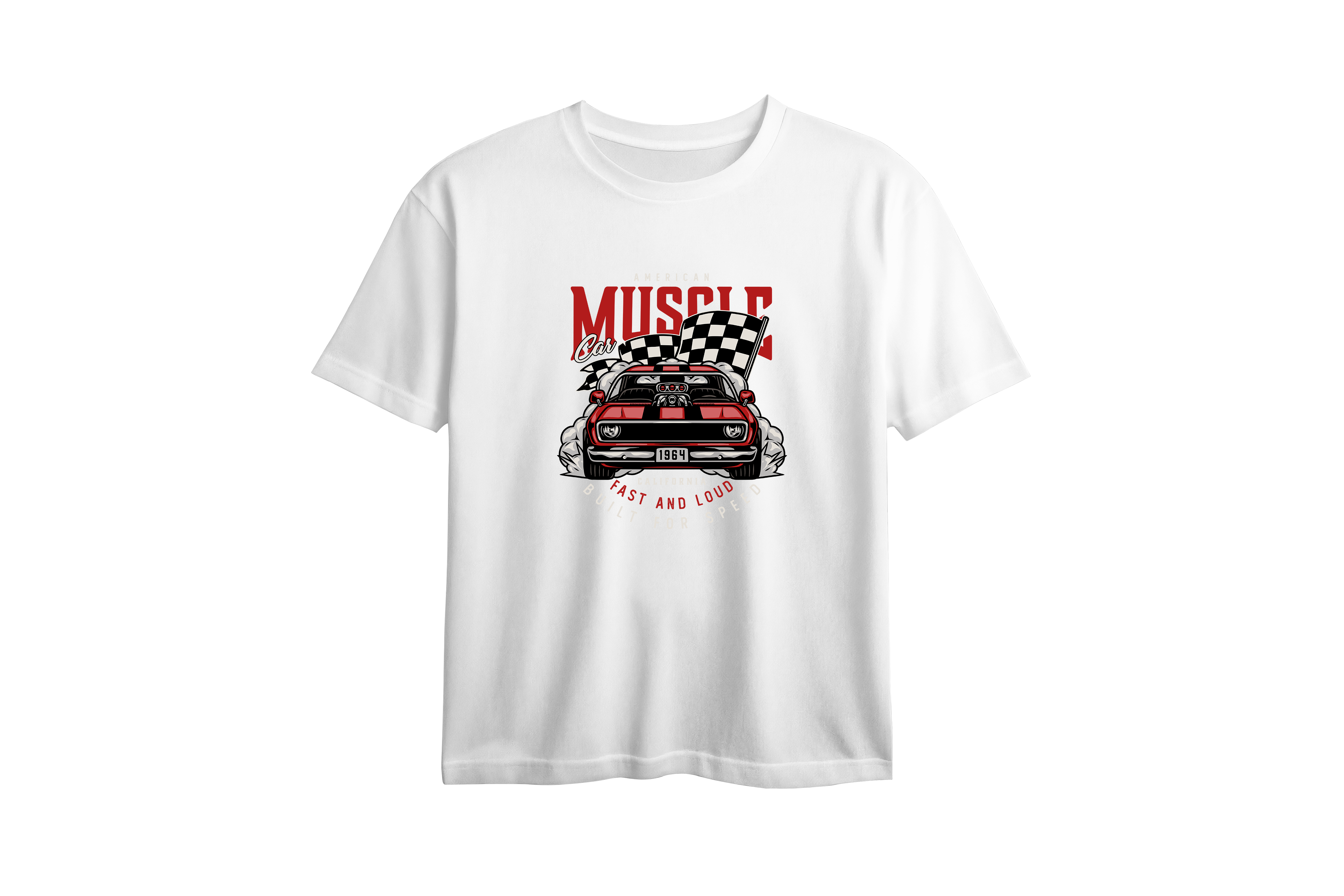 American Muscle Car Printed Oversized Tee