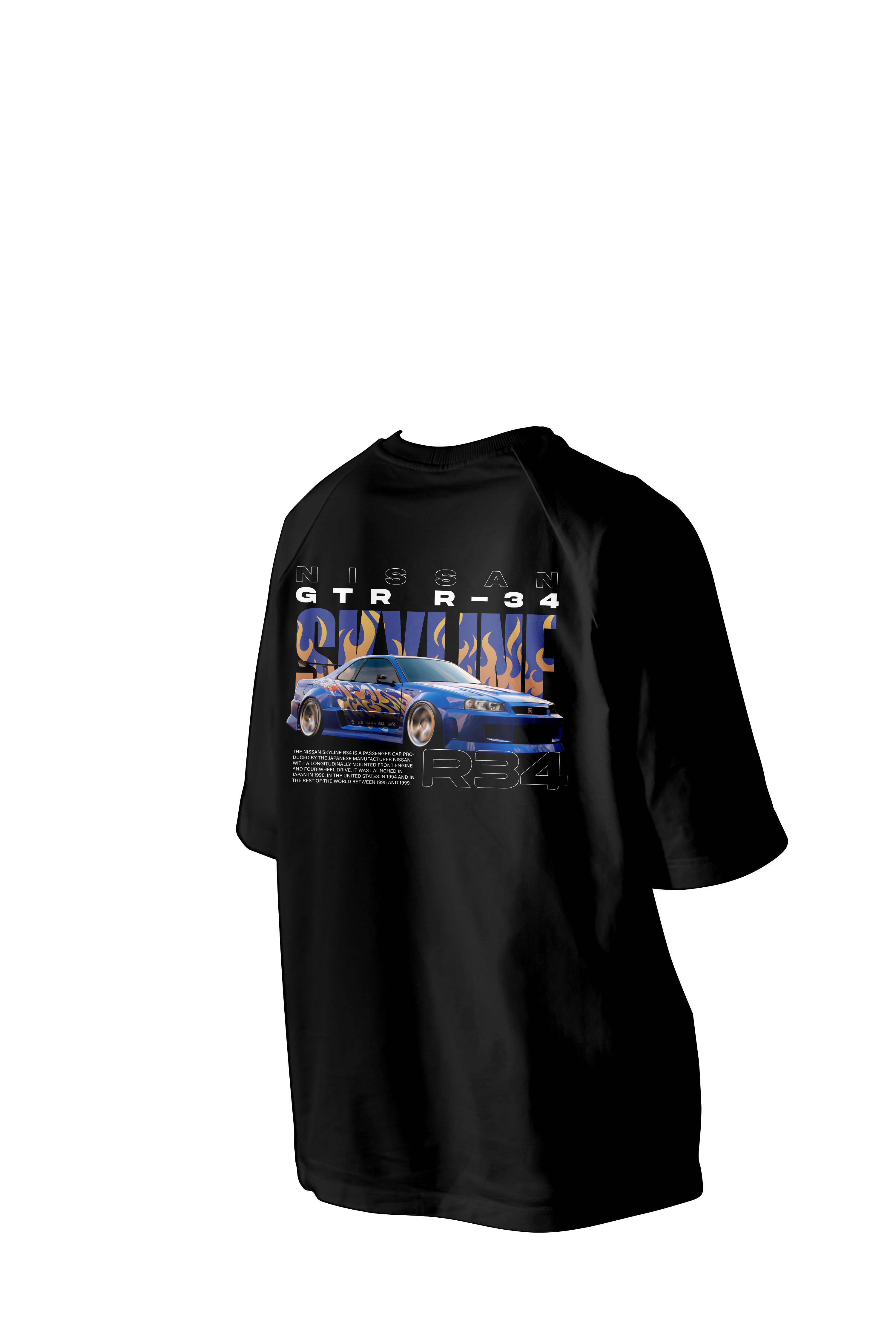 NISSAN GTR R-34 Printed Oversized Tee