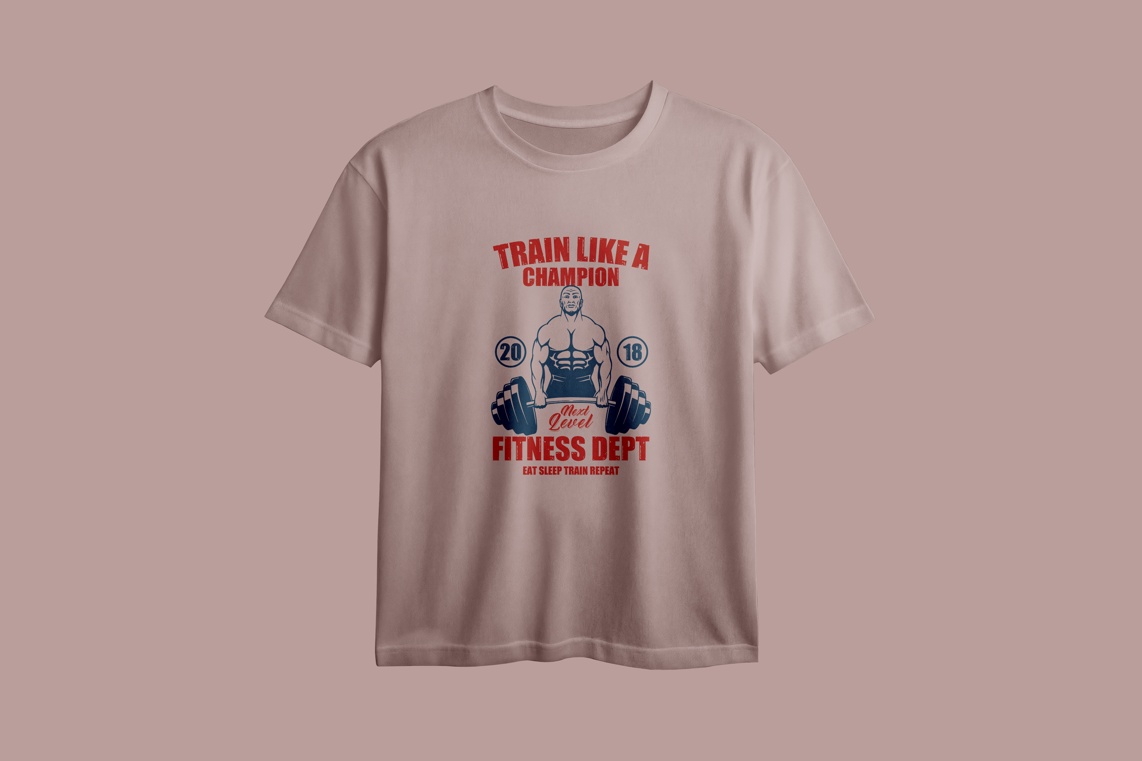 Train Like A Champion Fitness Dept Printed Oversized Tee