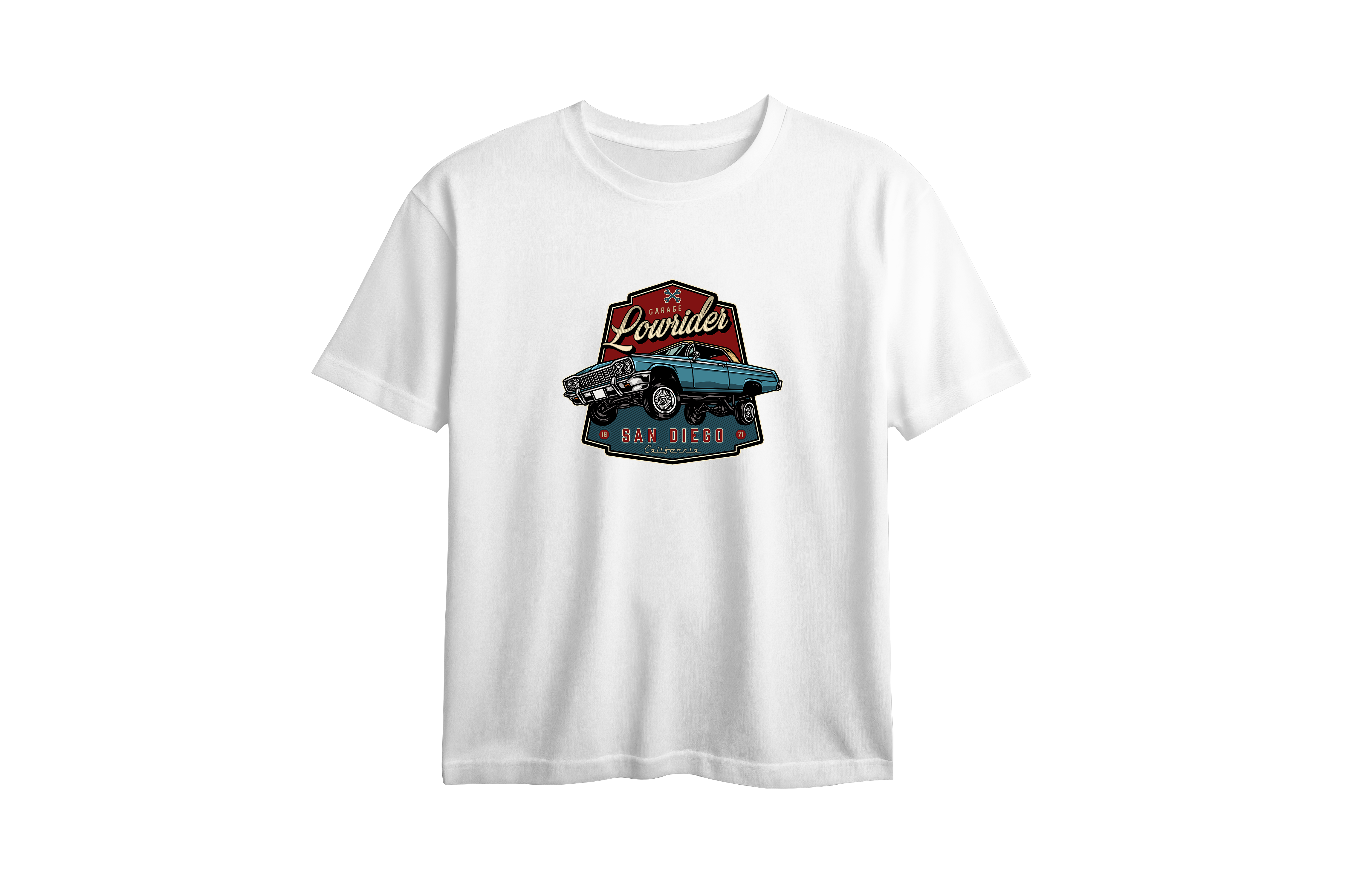 Garage Lowrider San Diego California Printed Oversized Tee