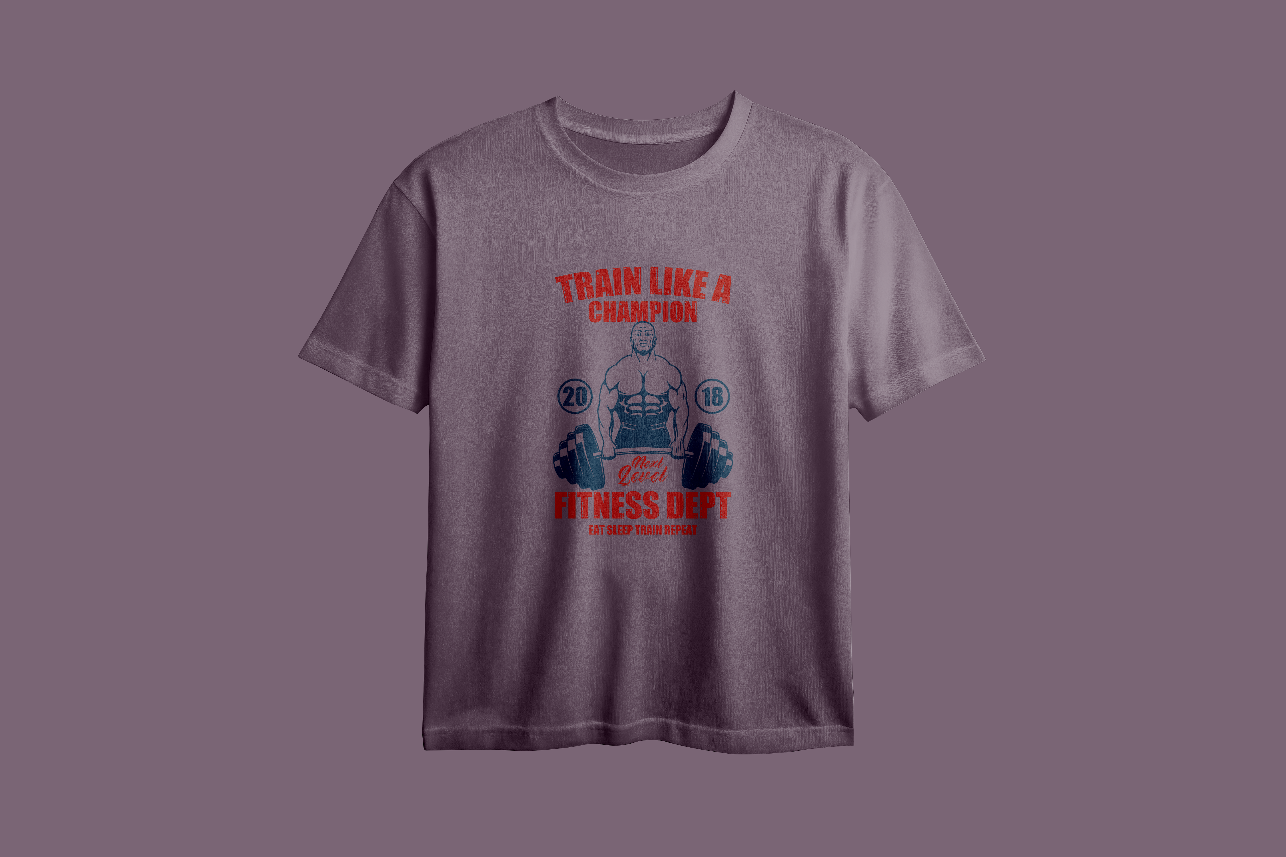 Train Like A Champion Fitness Dept Printed Oversized Tee
