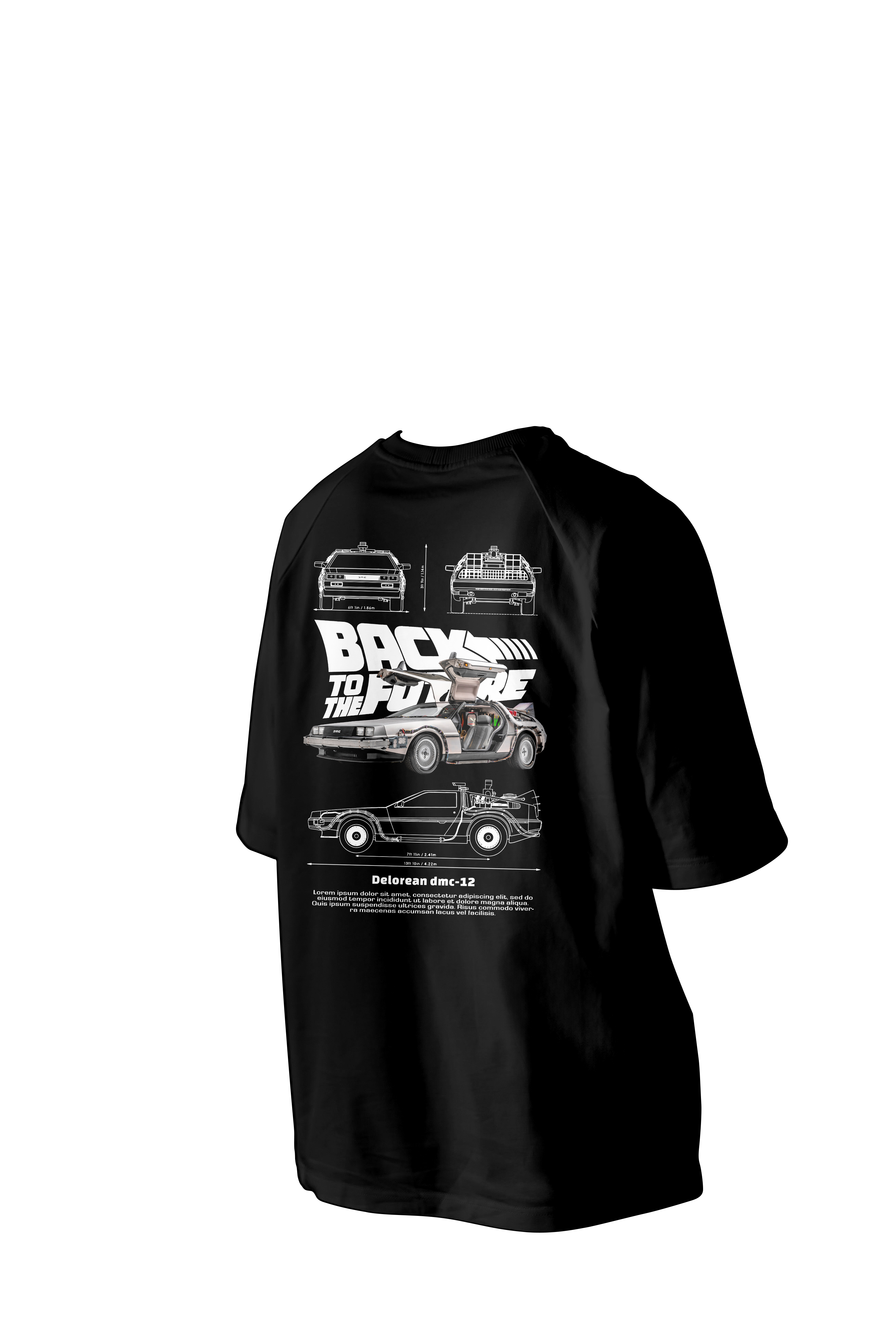 Delorean dmc-12 Printed Oversized Tee