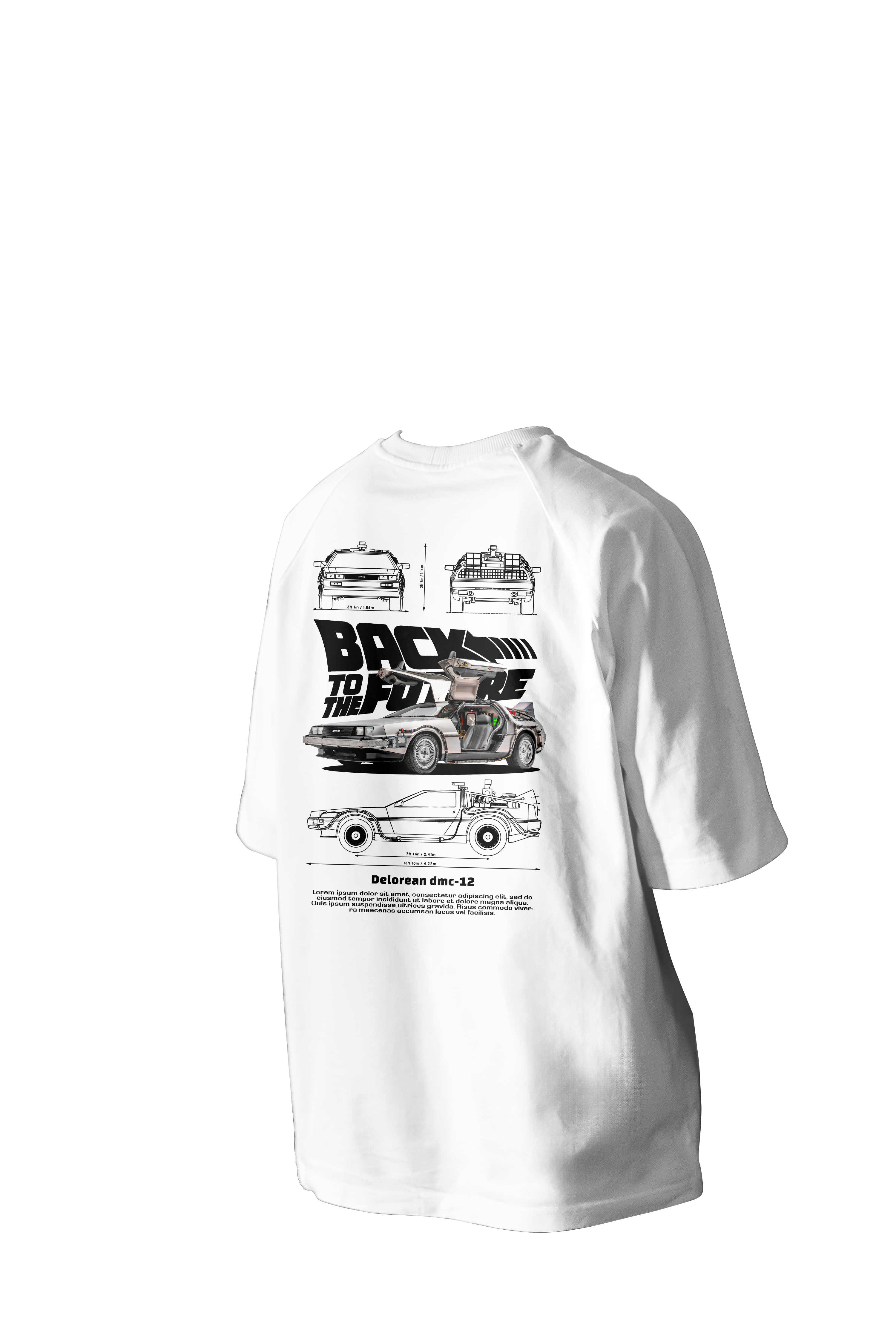 Delorean dmc-12 Printed Oversized Tee