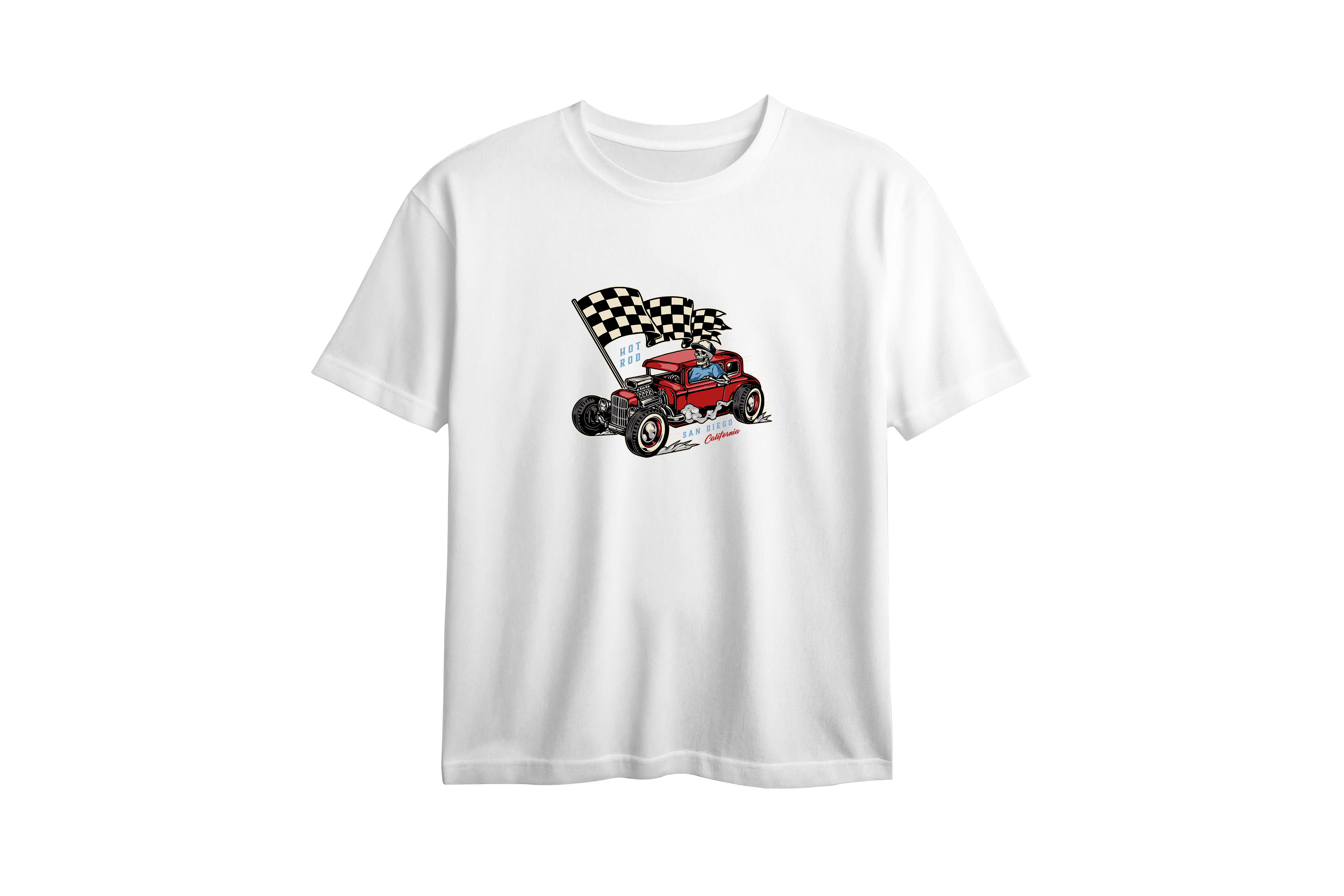 HOT ROD San Diego California Printed Oversized Tee