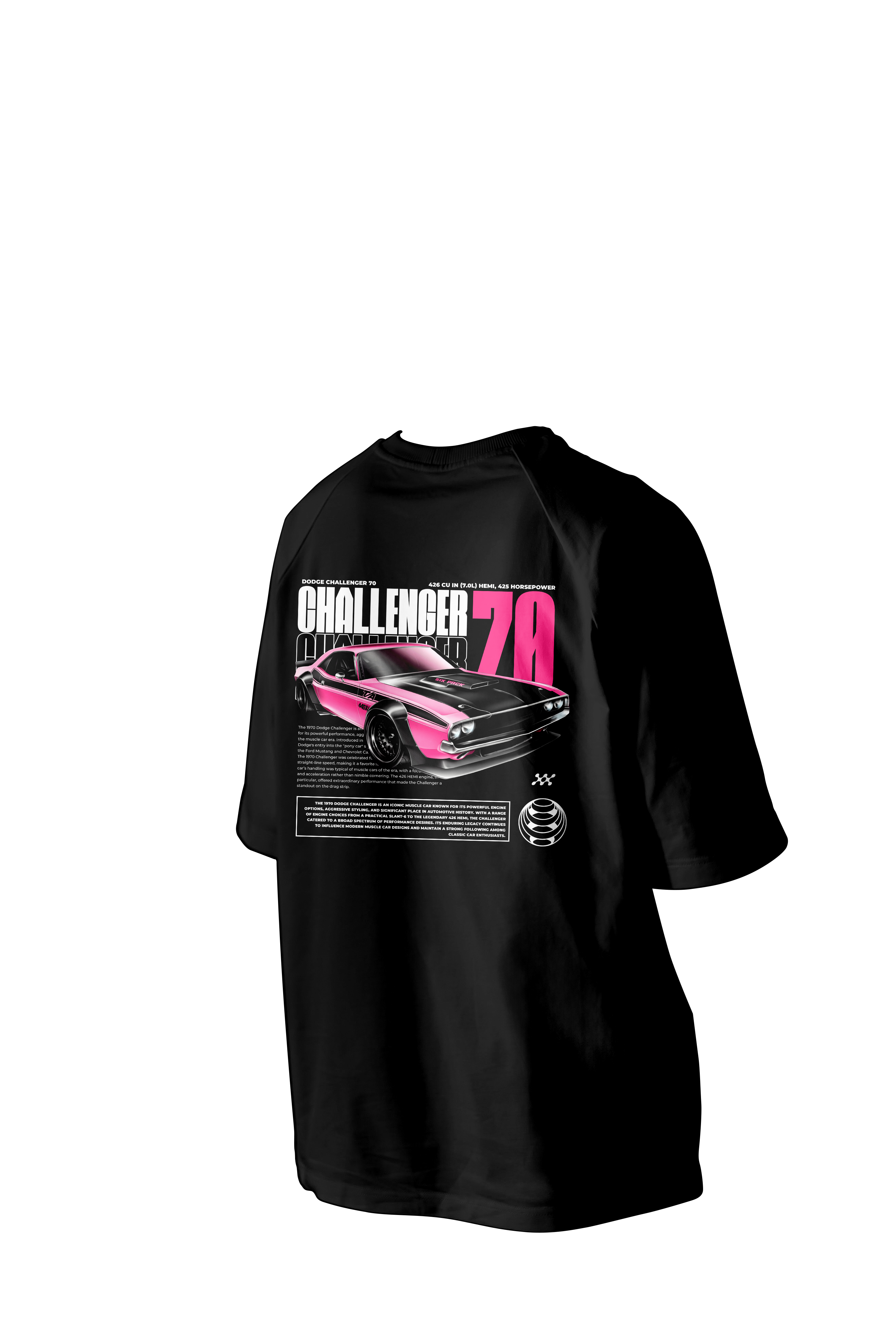 Dodge Challenger 70 Printed Oversized Tee