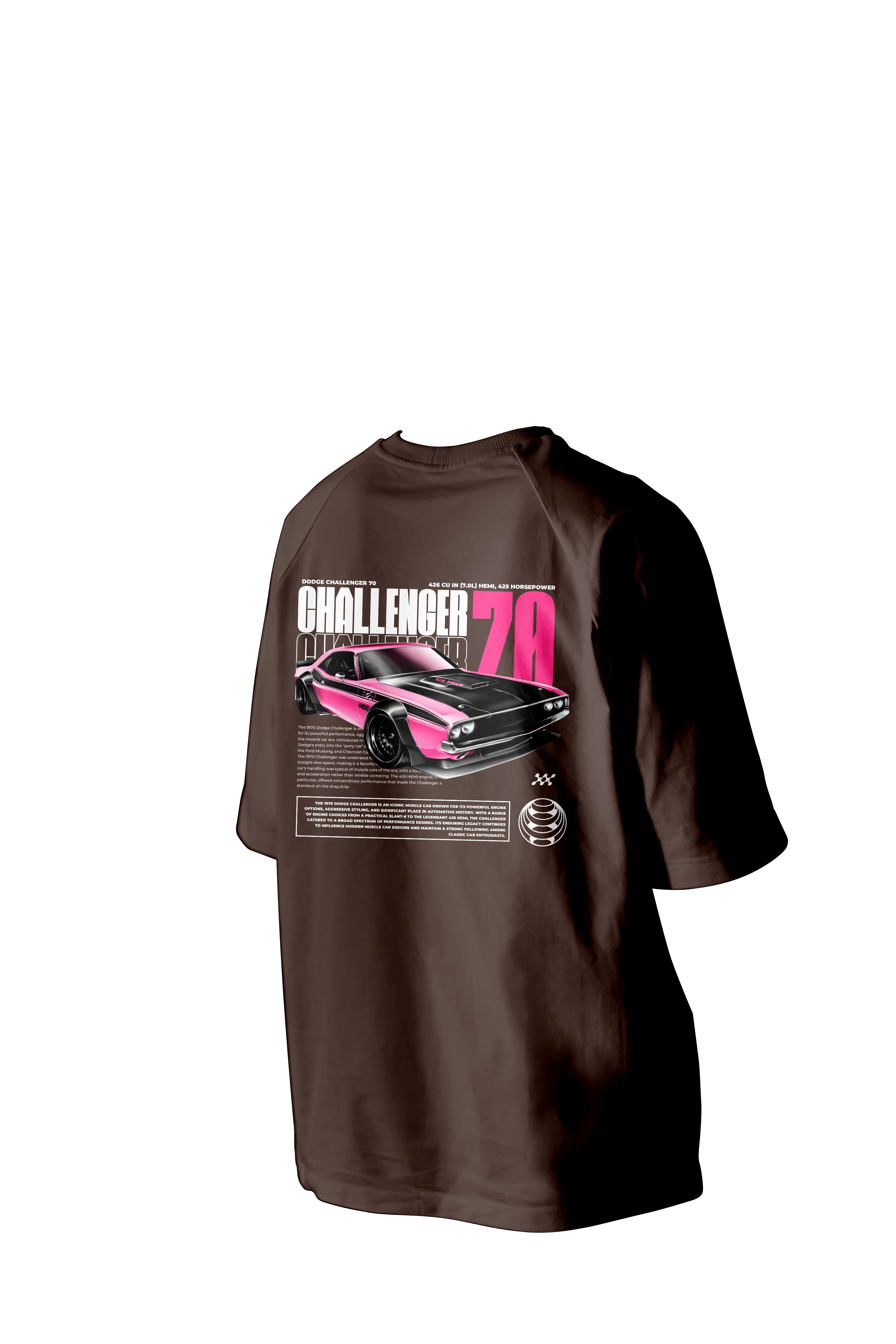 Dodge Challenger 70 Printed Oversized Tee