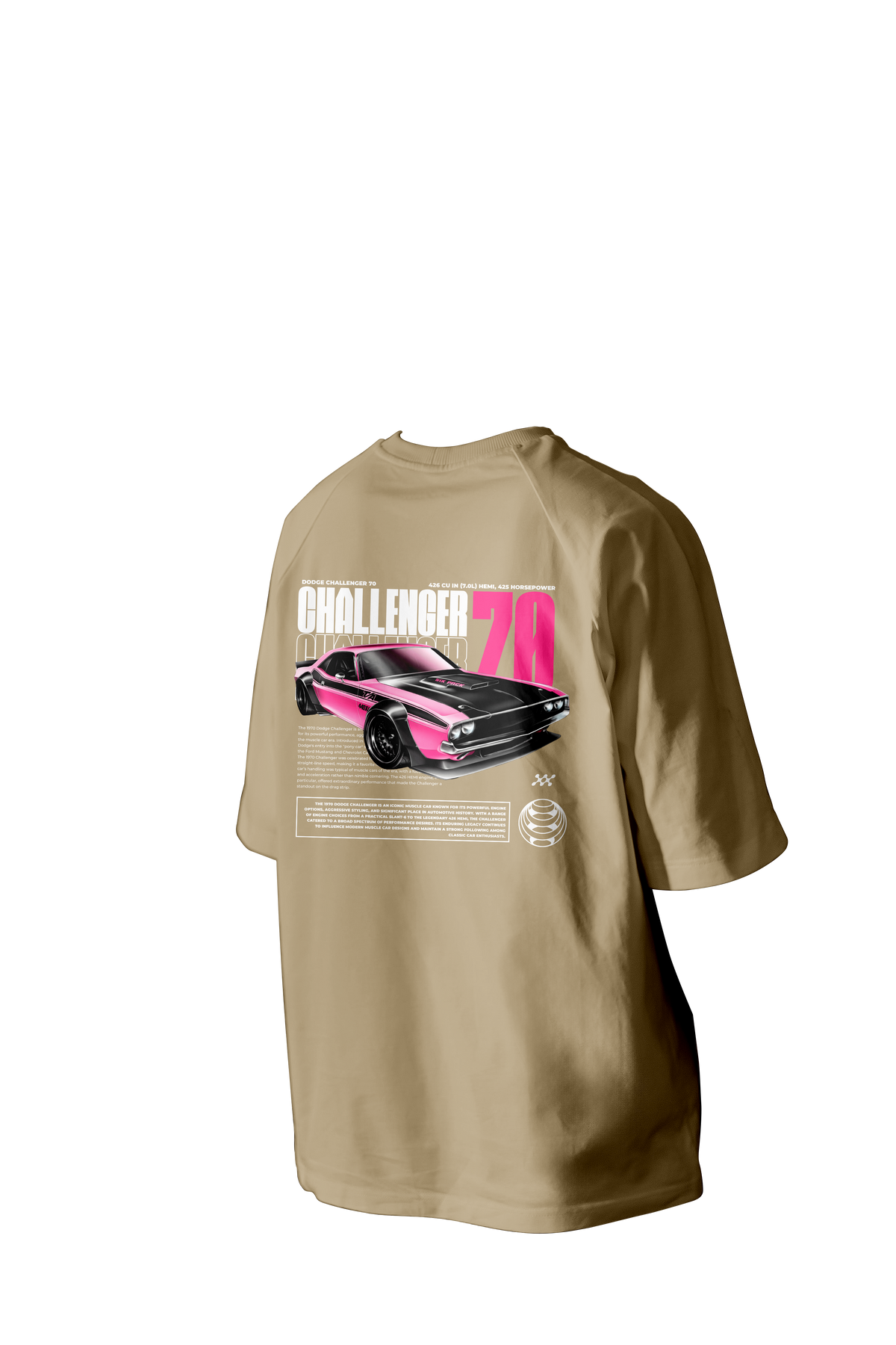 Dodge Challenger 70 Printed Oversized Tee