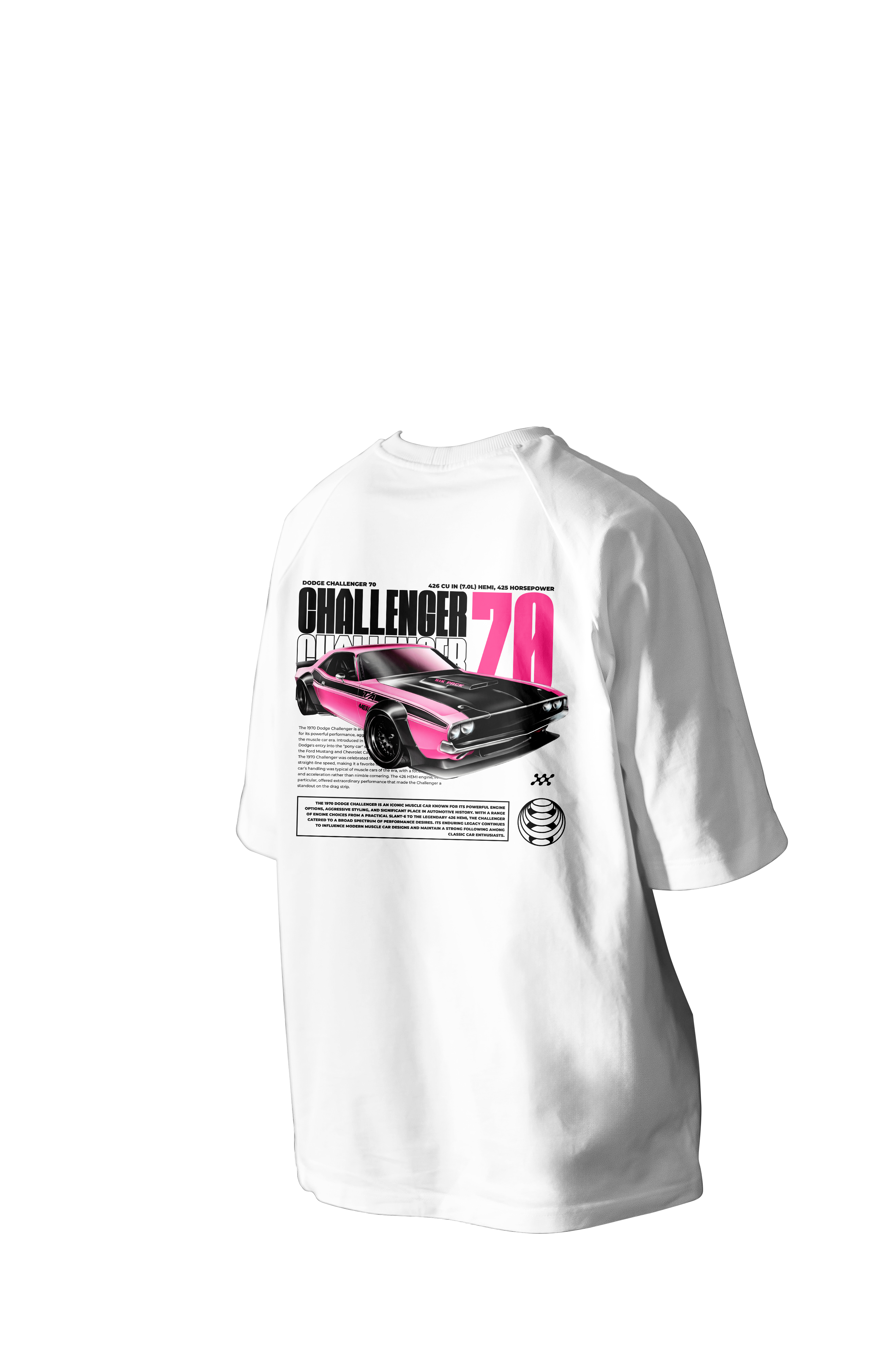 Dodge Challenger 70 Printed Oversized Tee