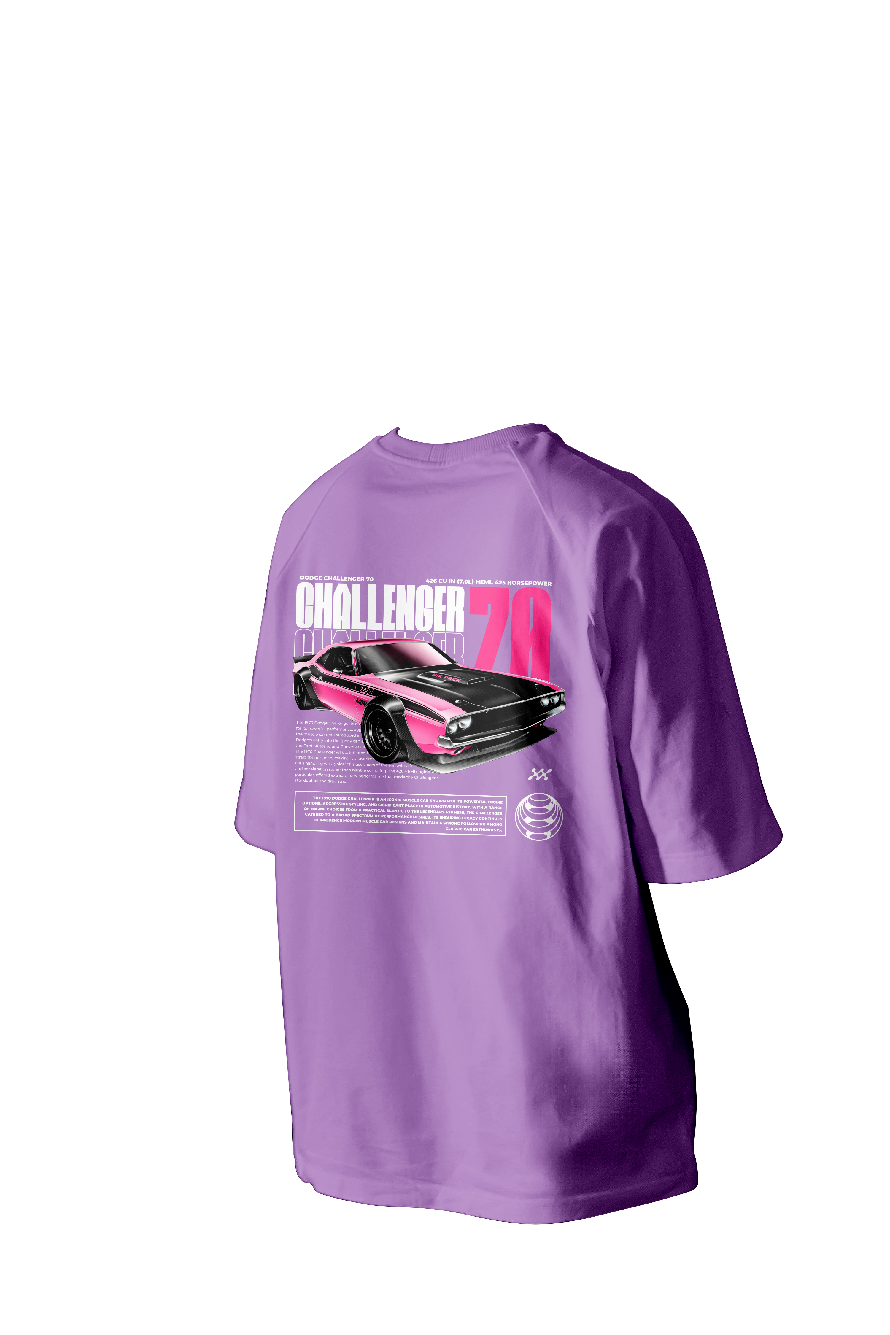 Dodge Challenger 70 Printed Oversized Tee